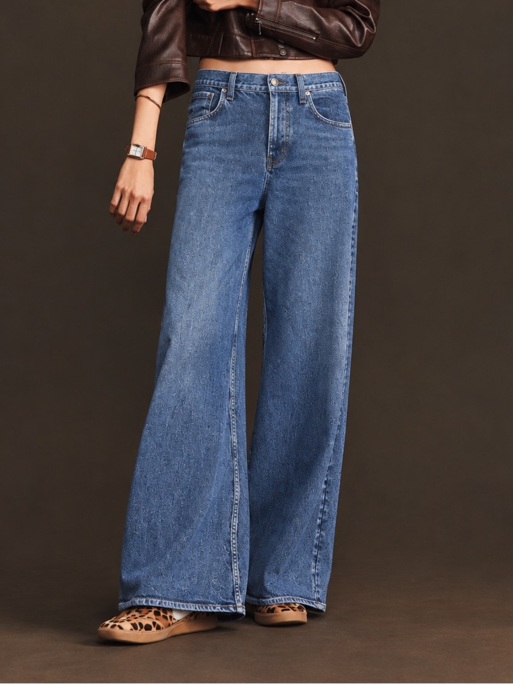 Rag & Bone Miramar Sofie Wide Leg Cotton Terry Pants Sz 34 XL Trompe L'Oeil
